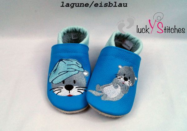 Lederpuschen Otter mit Mütze